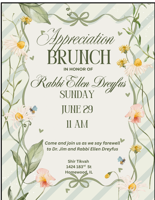 Rabbi Dreyfus Appreciation Brunch