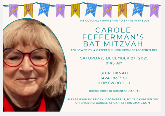 Carole Fefferman’s Bat Mitzvah